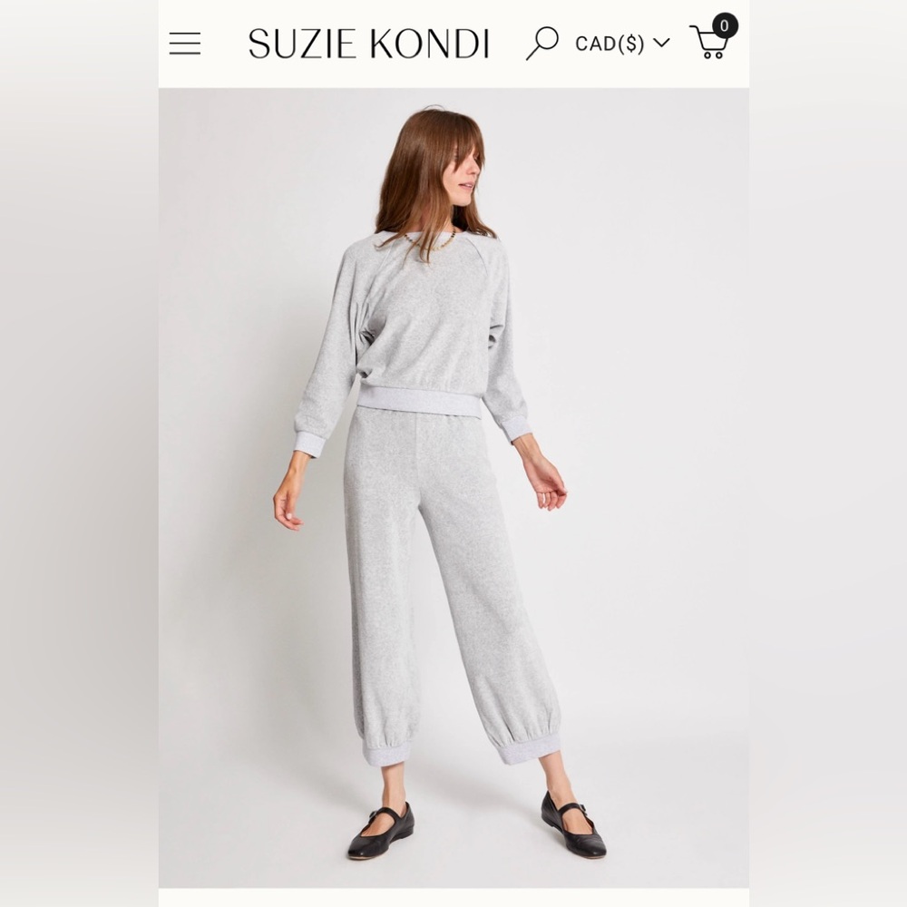 Susie Kondi velour outfit SABA top and TOSK pant